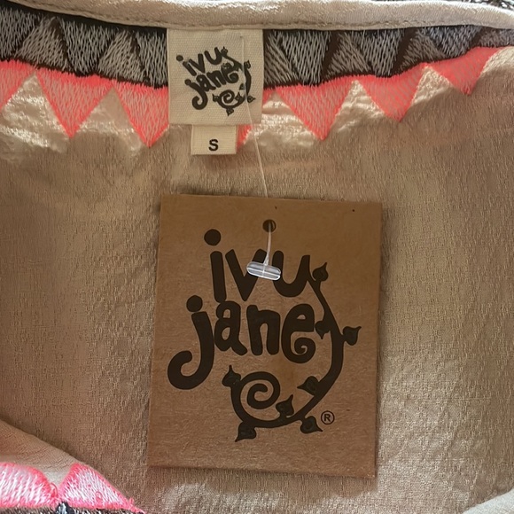 🆕 IVY JANE Boho Chic Embroidered Triangles Tassel Shirt Top Sz S $128 - Picture 7 of 8